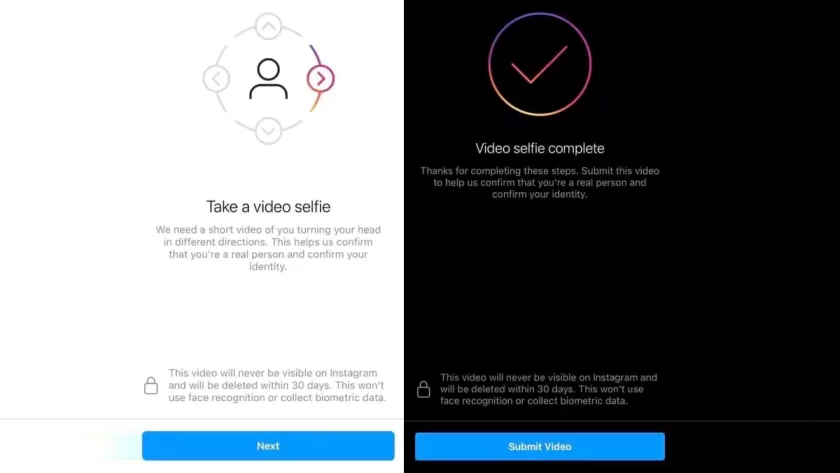اینستاگرام برای تأیید هویت کاربران از ویدیوهای سلفی استفاده می‌کند
